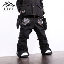 New Korean couple ski pants single board double board pants fat version multi-color ski suit padded waterproof mens and womens snow pants