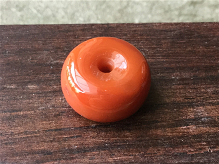 DIY аксессуары 四川南红九料南红玛瑙柿子红滿色滿肉面包扣平安扣玉石diy配饰314