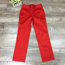 Attachment P series PRTC61103M British style fashion red slim slim trousers casual pants women