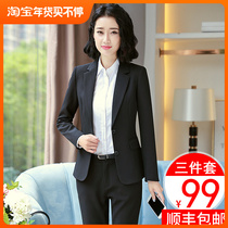 College students professional wear womens suit spring and autumn 2022 new fashion temperament ladies suit formal dress interview overalls