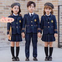 Kindergarten Garden Clothing Spring Autumn Clothing Primary School Childrens School Uniform Suit Three Sets Childrens Performance Choral Suit Graduation Suit