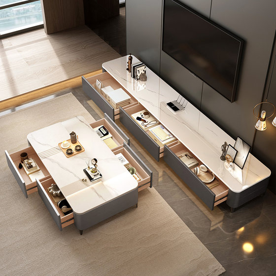 Rock panel coffee table living room household light luxury 2024 new high-end small apartment floor-standing coffee table TV cabinet combination
Rock panel coffee table living room household light luxury 2024 new high-end small apartment floor-standing coffee table TV cabinet combination