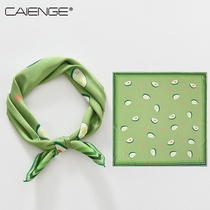 Spring and Autumn Korea Ya Feng small square scarf women Joker green ins green ins scarf thin silk scarf