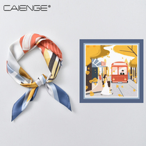 Spring and Autumn Korean small silk scarf women Joker autumn and winter square scarf decoration professional stewardess fashion scarf