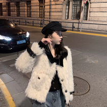 MLS gentle wind lamb wool coat women Spring wild 2020 new Korean version loose short Net red top