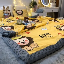 Bean velvet quilt available in four seasons adult winter spring and autumn double Adult winter high-end bean carpet is single thick