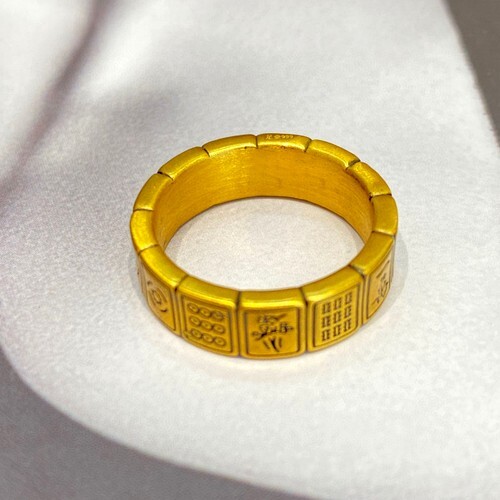 周大福麻将十三幺足金黄金戒指