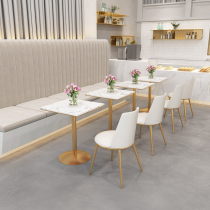 Net red milk tea shop Desk and chairs Bar Restaurant Cold Drinking Shop Café Sales Office in talks to receive a casual table and chairs combination