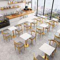 Nordic Milk Tea Shop Table And Chairs Portfolio Brief Casual Fresh Drinks Sweet Shop Café Duo Round Table Negotiation Table