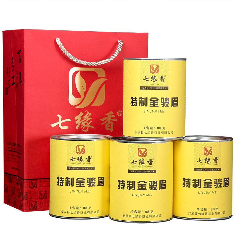 七缘香茶叶 金骏眉 红茶 特级金骏眉 桐木关红茶 高档礼品装 352g产品展示图4