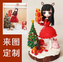 Soft pottery dolls custom-made cartoon live doll Q version clay diy clay figurines hand-held Photos