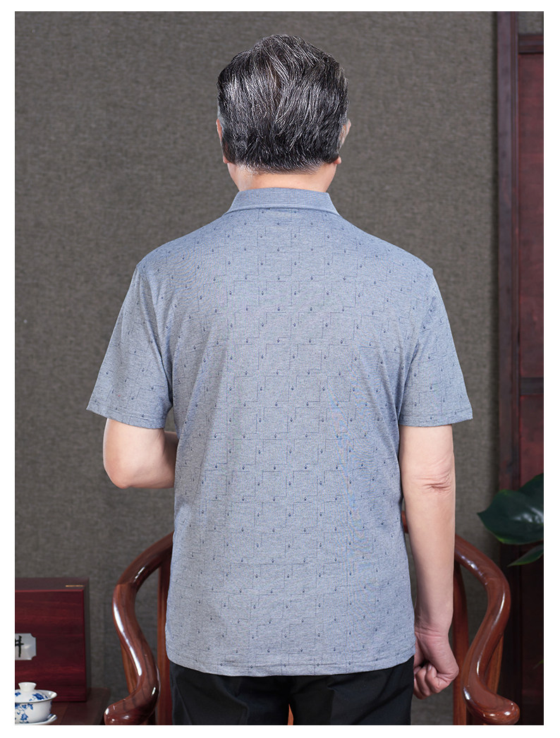 中老年人男短袖t恤爷爷夏季衣服宽松爸爸夏装半袖打底衫老头汗衫