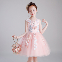 Girls Princess Dress Summer Dress 2022 New Super Fairy Oceanic Girl Dress in Dress Dress Children's Dress