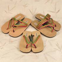 Thai hand-woven natural linen sandals slippers womens leisure ethnic antique Flip-flops breathable anti-smelly slippery
