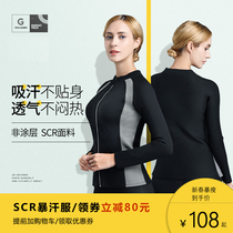 Sweat clothing womens suit fat-reducing womens large size slimming clothes sweatsuit fitness clothing running sweat clothing set autumn and winter