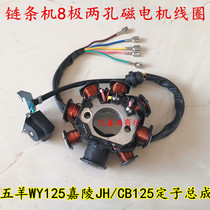 Motorcycle accessories Jialing JH CB125 stator assembly Magnetic motor coil chain machine 8 Pole two-hole stator