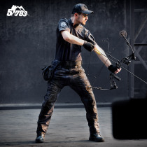 Summer camouflage suit mens short-sleeved thin section scratch-resistant and wear-resistant python pattern field slim tactical frog suit overalls