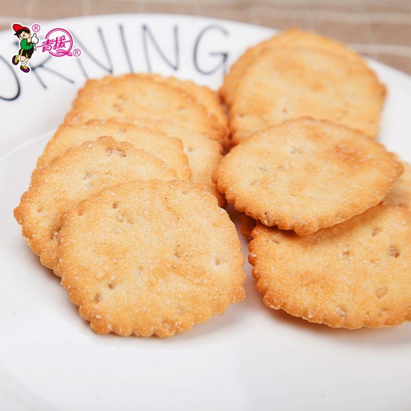 饼干青援糖粒白砂儿时薄片办公包办公纯真50g韧性饼干