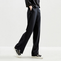 ^ @ ^ (KZ0321455) Stream light satin air pants high pituitary back waist oak slim straight drum pants