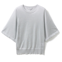 Jung Mei (ZZ0532262) Japanese acetate summer sparkling round collar middle sleeve pocket short sleeve hooded sweatshirt