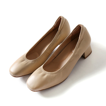 (SH0711324) trendy grandma shoes SOFA footed sneakers high fit and round thin tips heel shoes