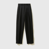 ^@^(KZ1121194) Human hands B can Machine wash worsted wool double pleated high waist slim universal tapered pants