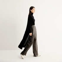 (ZZ0819516) classic 3-piece set 120s worsted wool simple high neck base long short cardigan