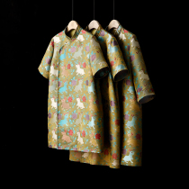 Non-relic brocade Gin Mulberry Silk (Month Rabbit Title Flowers) Ulva Handmade Package Edge New Chinese Liandress Series