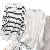 Jung Mei (ZZ1212384) Classic Entrance To Trendy Pragmatist Elegance style V-led knitted sweatshirt