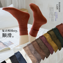 Socks children's barrel spring and autumn piles of socks Morandi color system lovely day line Han version of spring and summer black stockings in the tide