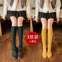 Stocking children spring and autumn cotton socks Korean Academy style middle tube knee-to-knee pile socks tall tube calf thin stockings