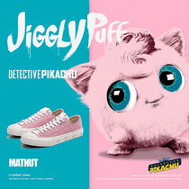MATNUT x POKEMON Detective Pikachu Co-branded Fat Ding Pink Low Top Suede Canvas Shoes