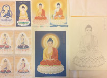 Donka Color Pharmacist Buddha portrait work stroke imitation line picture painted gold Buddha painting DIY hand painting Buddhas beginner