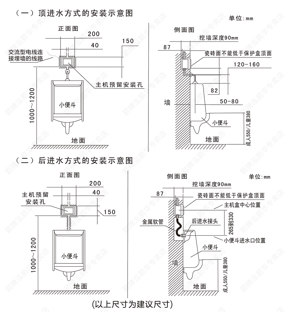 小便器男家用自动冲水感应器男厕小便池an632 箭牌小便斗挂墙式_便宜