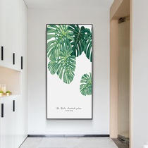Nordic style fresh green plants vertical porch decorative painting corridor mural painting modern simple living room hanging painting