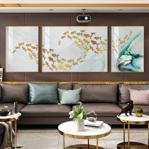 Nordic style decorative painting light luxury living room atmosphere triple hanging painting light luxury abstract Crystal porcelain Crystal Diamond mural three sets