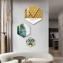 Living room modern simple light luxury porch corridor corridor painting restaurant dining room hanging painting abstract hexagonal decorative painting