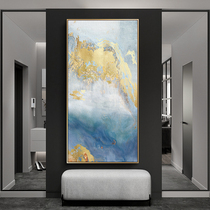 Light luxury porch painting vertical modern simple blue abstract huge corridor decorative painting living room background wall large hanging painting