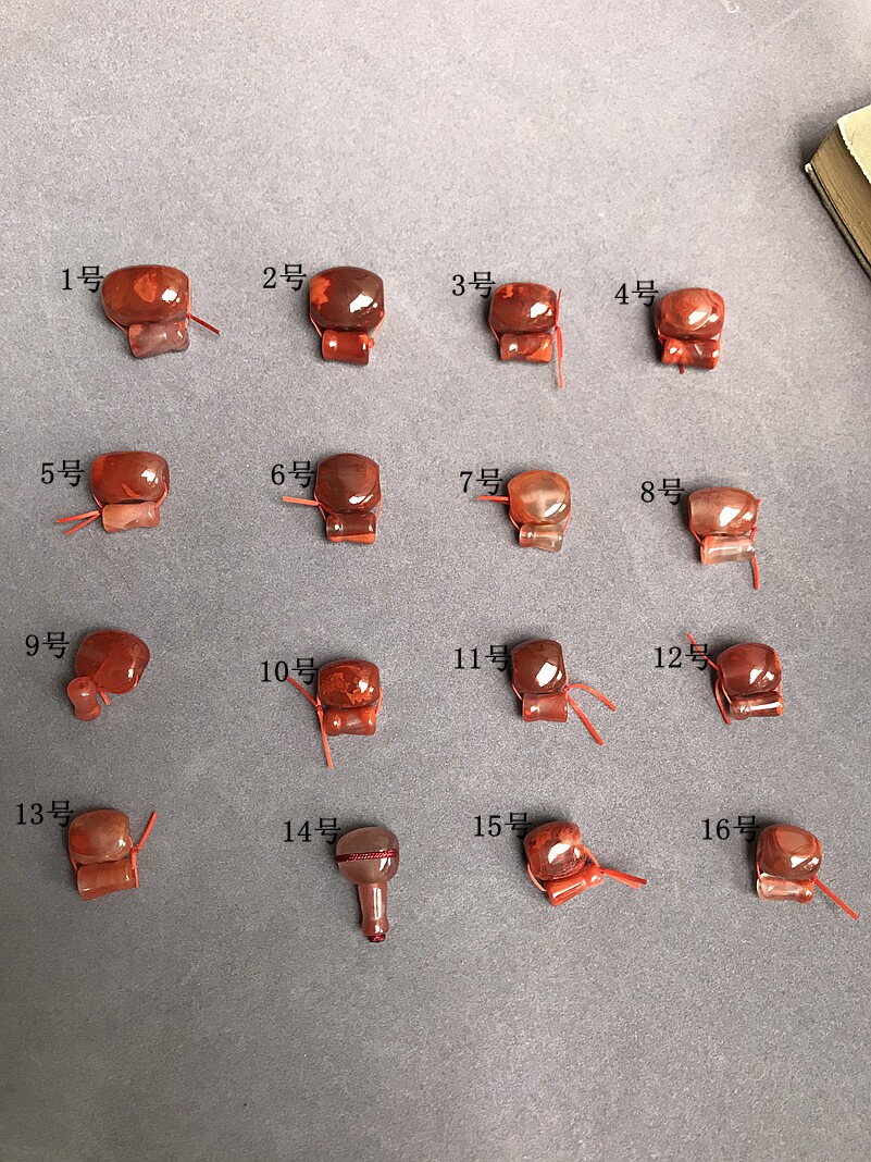 DIY аксессуары 川料天然南红玛瑙火焰纹玫瑰红冰飘三通 穿佛珠项链手链珠串配饰