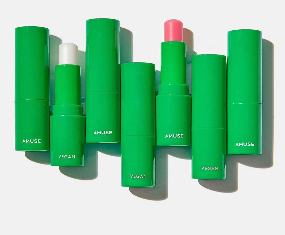 amuse vegan green口红绿色保湿透明韩国有色无色显白润唇护唇膏