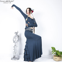 7yearsoldlilgirl Belly dance hot sale Modal cotton flamenco Fanny pack hip skirt suit