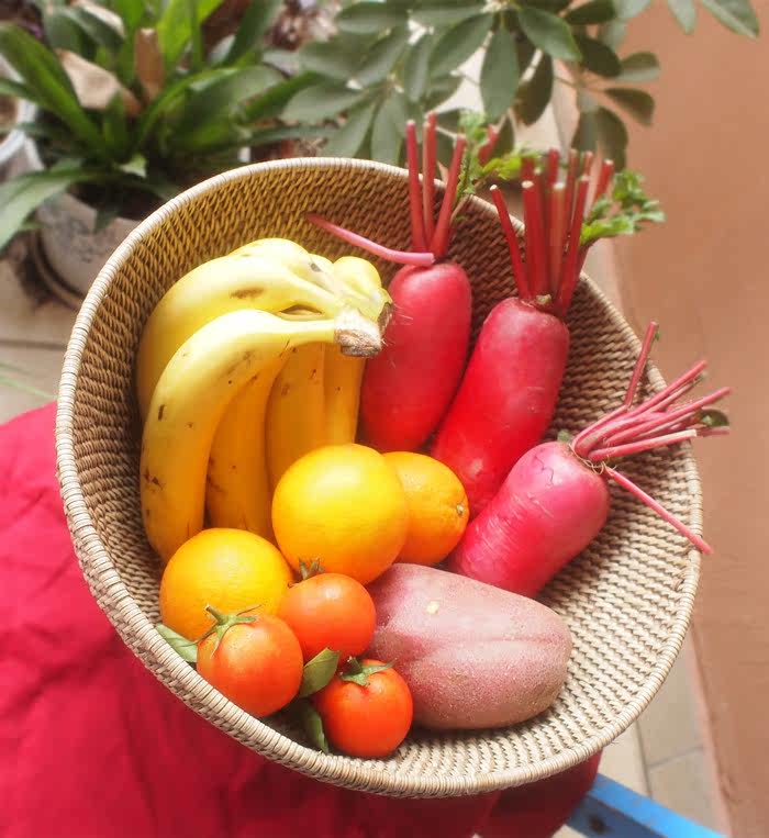 藤品居美桌面收纳面包蓝厨水果篮零食收纳美式收纳篮子中号