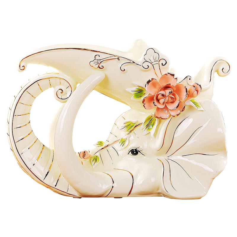 Jingdezhen European pure checking ceramic crafts creative furnishing articles sitting room adornment see elephant wine rack