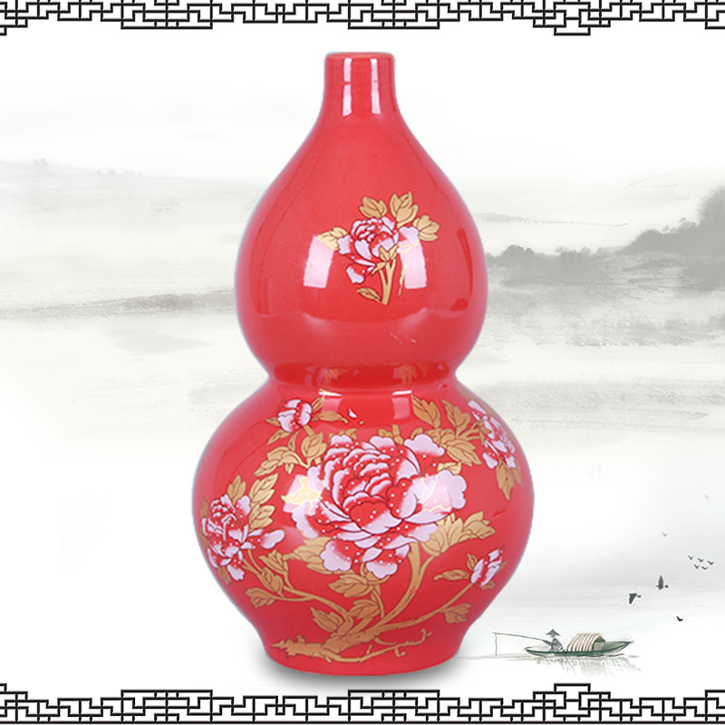 Mesa of jingdezhen ceramic vase creative furnishing articles Chinese red porcelain vase flowers, jingdezhen porcelain household act the role ofing is tasted