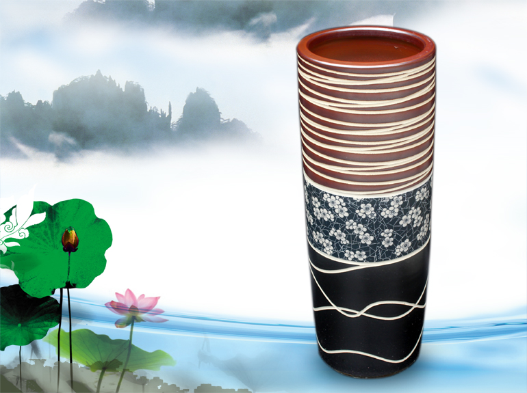 Jingdezhen ceramics vase furnishing articles contracted home sitting room be born big lucky bamboo flower vase decorations