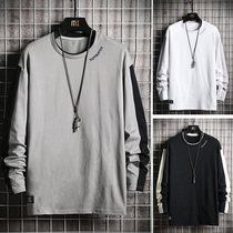 Tide brand men long sleeve T-shirt cotton 2020 Spring Autumn new trend clothes base shirt loose size top