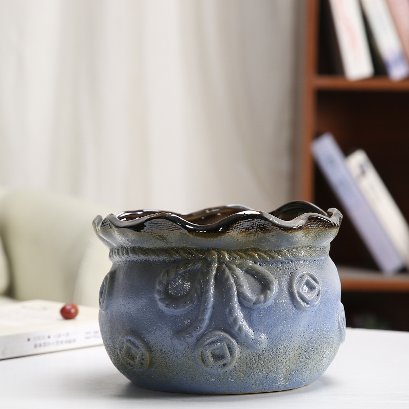 More meat big running the mage, jade compose butterfly orchid potted flower POTS, large diameter high model of ceramic flower POTS orchid flowers