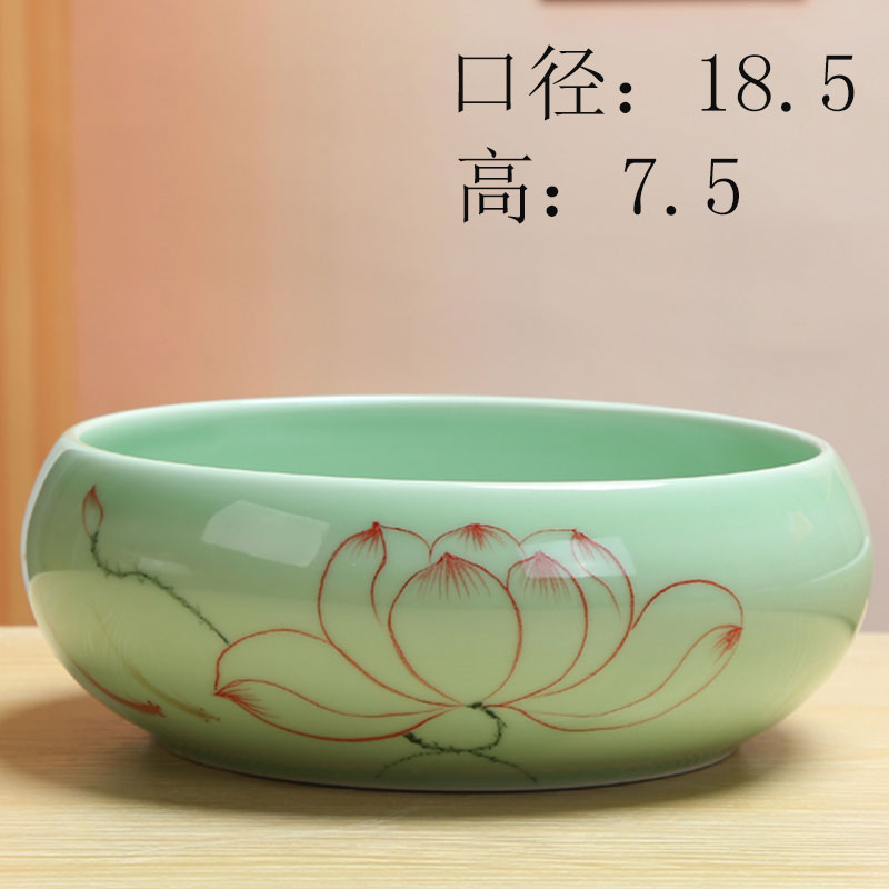 Celadon hand - made water raise refers to flower pot without hole copper vessels hydroponic grass lucky bamboo bowl lotus water raise a flower pot ceramics