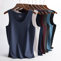 Mens incognito warm vest velvet thickened round neck Autumn and winter youth vest heating single autumn coat base top