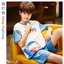 Cute Baby Sleeping Boy Sleepwear Boy Pure Cotton Summer Thin boy short sleeve cartoon Cartoon Pyjamas baby Home Suits Suit